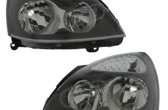 Renault Clio Campus 2005-2009 Headlights Headlamps Grey Surround Pair Left Right