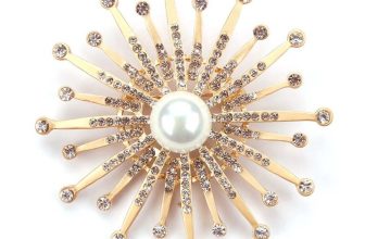 Celebrity star brooch pin stunning vintage look designer gold plated broach i28