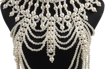 Pearl Body Chain Shoulder Necklace Bra Jewelry for Gift Causal Wear Bikini