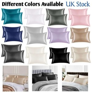 2 Pack Silk Pillowcase, Blissy Satin Pillowcase for Hair and Skin, Ivory White