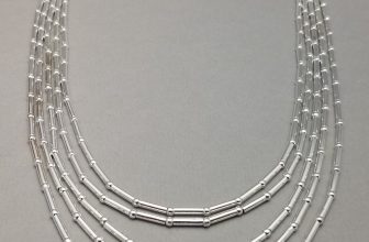 Solid Sterling Silver Layered Multi Strand Necklace *NEW* Hallmarked 16.5″ 44.5g