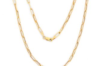 9ct Yellow Gold Paperclip Oval Chain 3.5mm 16 18 20 22 24 inch – UK Hallmarked