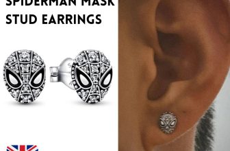 New 100% Authentic 925 Sterling Silver Marvel Spider-Man Mask Pave Stud Earrings