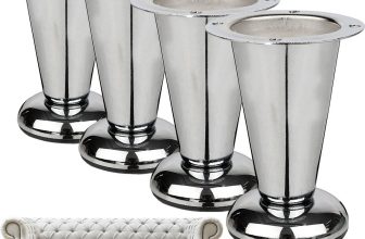 4X Universal Chrome 4.3″ Tapered Furniture Legs Sofa Chair Loveseat Ottoman Feet