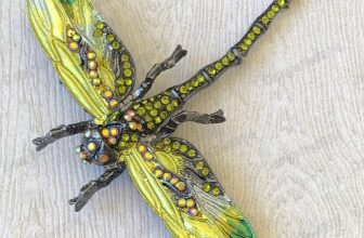 Large Articulated Big DRAGONFLY Crystal BROOCH Shawl Pin Vintage Style Jewellery