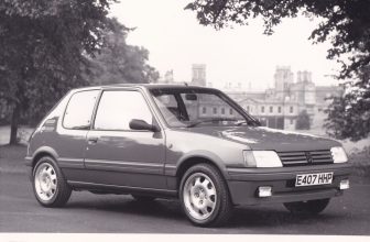 PEUGEOT 205 GTI 1.9, REG No.E407 HHP, PERIOD PHOTOGRAPH.
