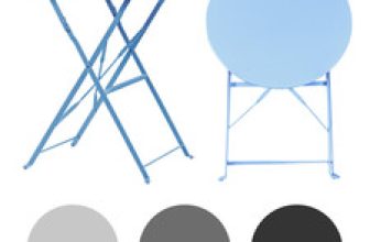 1x Round Metal Folding Patio Bistro Table 60cm Outdoor Garden Furniture