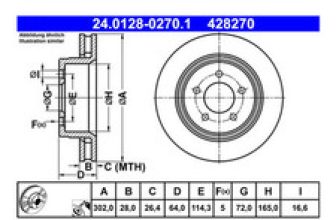 2x BRAKE DISC 24.0128-0270.1 FOR JEEP CHEROKEE EKG 3.7L 6cyl CHEROKEE ENS 2.8L