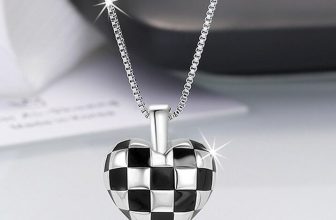 925 Sterling Silver Checkerboard Heart Pendant Necklace Women Jewellery Gift UK