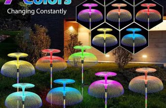 2Pcs 7 Color Double Layer Solar Jellyfish Lights Outdoor Garden Lawn Lamp Decor