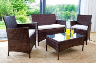 RATTAN GARDEN FURNITURE SET 4 PIECE CHAIRS SOFA TABLE OUTDOOR PATIO SET