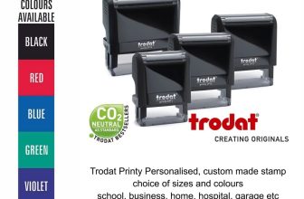 PERSONALISED SELF INKING RUBBER STAMP NAME ADDRESS BUSINESS CUSTOM LOGO GARAGE