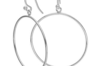 Sterling Silver Large Circle Drop Dangle Earrings