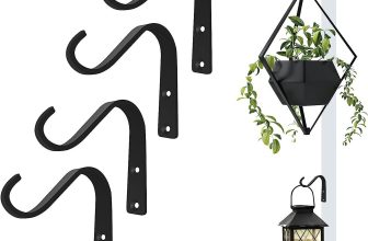 4X Heavy Duty Garden Metal Hanging Basket Brackets Plant Hanger Hook Wall Decor