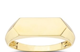 9ct Yellow Gold Signet Ring Oblong-Haxagon Shape Sizes I-S, UK Hallmarked 375