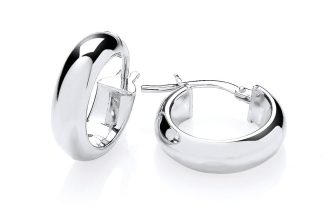Sterling Silver Chunky Plain Hoop Creole Earrings – 17mm Diameter – 925 Silver