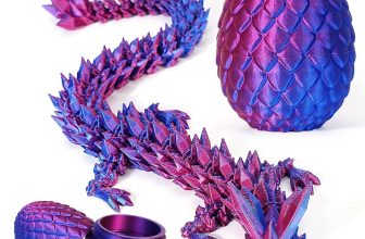 3D Printed Dragon in Egg Crystal Dragon Full Articulated Dragon Colourful Decor
