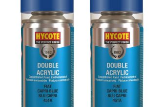 Hycote Colour Spray Paint Aerosol XDFT203 Fiat Capri Blue 150mL Fast Drying x2