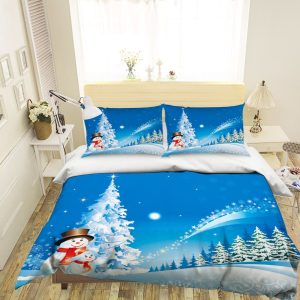 3D Christmas Xmas White 48 Bed Pillowcases Quilt Duvet Cover Set Single King UK