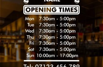 Barber Shop Business Opening Hours Personalised Times Window Vinyl Decal Sticker