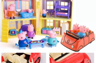 6X Peppa Pig Family Friends Emily Action Figures Toys Gift W/House+Car Birthday