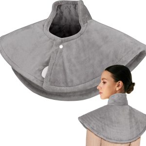 Electric Heat Pad for Neck Pain Relief & Shoulder Pain Relief – 6 Heat Levels UK