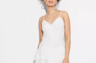 Women’s Drop Waist Mini Sundress – Wild Fable White S