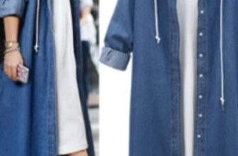 Women’s Classic Distressed Cotton Denim Button Up Oversized Long Jean Jacket