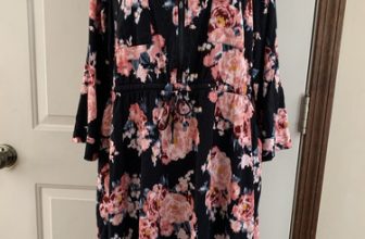 Torrid Floral Print Dress Crochet Tie Front Plus Size Black Size 1 Boho Summer