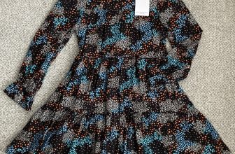 NEW M&S Girls Black Mix Woven Floral Tiered Dress Size 8-9 Years