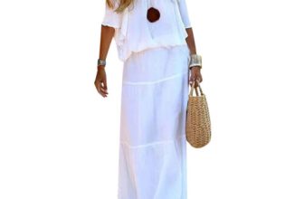Women’s Eyelet Maxi Sundress – Universal Thread White M
