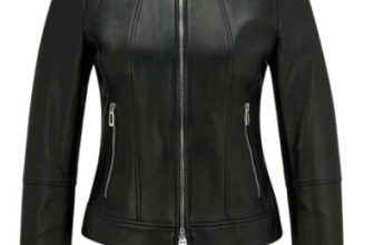 Ladies Real Leather Fitted Biker Jacket Casual Coat Black Winter Zipped Jacket