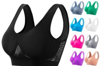 Women’s Sports Bra Breathable Cool High-Impact Fitness Support Bras Wirefree Top