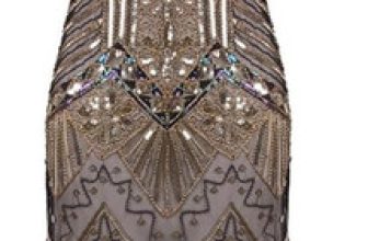 VTG Cassandra Stone Womens Dress Sz 10 Beaded Gala Retro Roaring 20s Black Tie