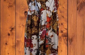 Chic Me Women Dress Medium Cream Abstract Polyester Strappy Sleeve Hi Low Midi