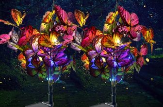 2X Solar Butterflies Flower Lights Outdoor Garden Stake Pathway LED Light Decor