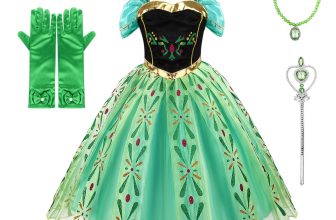 6-8Yrs Girls Fancy Dresses Princess Anna Cos Halloween Cosplay Dress Maxi Gifts