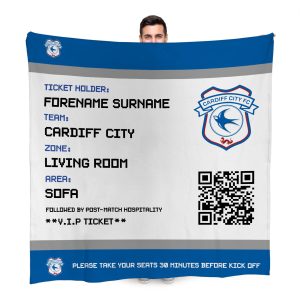 Cardiff City Blanket Personalised Fleece Throw Snug Warm Official Football Gift