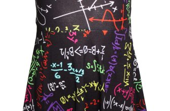 Kids / Girls Fun Maths Formula School Print Flare Skater Dress Size 5 -10 Years
