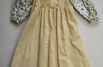 Tambere Girl’s Yellow Corduroy Floral Sleeve Dress Size 8 Years – Good Used