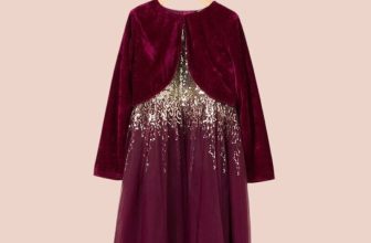Girls Gold Sequin Purple Dress & Velvet Bolero Cardigan | Size 3-8 years