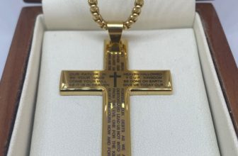 9ct Gold filled Crucifix Cross   Pendant on Gold Chain 24″ Necklace