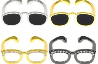 Glasses Ring for Finger Vintage Gothic Stackable Ring Jewelry for Woman Girl