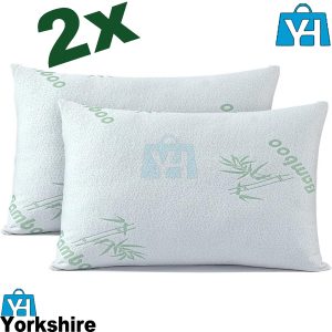 2 X SUPER BAMBOO SHREDDED MEMORY MICROFIBER PILLOW HEAD NECK PILOW ANTI-ALLERGY