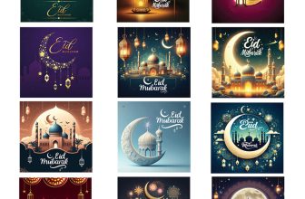 Pack of 12 Eid Cards Eid Mubarak Greeting Cards Multipack with Envelope peace
