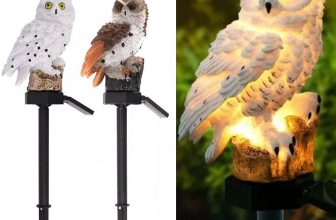 Owl LED Solar Powered Garden Light Outdoor Ornament Lawn Waterproof Statue Lamp