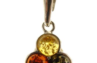 BALTIC AMBER STERLING SILVER 925 ROUND CIRCLE PENDANT NECKLACE CHAIN JEWELLERY