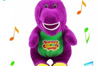 New 30cm Barney Musical Toy The Dinosaur Sing I LOVE YOU Song Purple Plush Doll