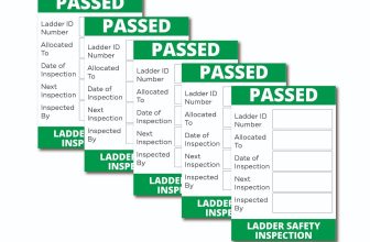 Ladder Safety Inspection Self Adhesive Vinyl Stickers Health & Safety Business