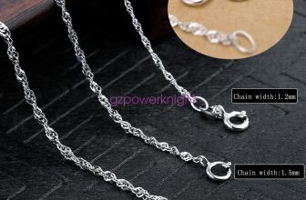 Real 925 Solid Sterling Silver Necklace 16-24″ 1.7mm Rope Wave Chain Stamped